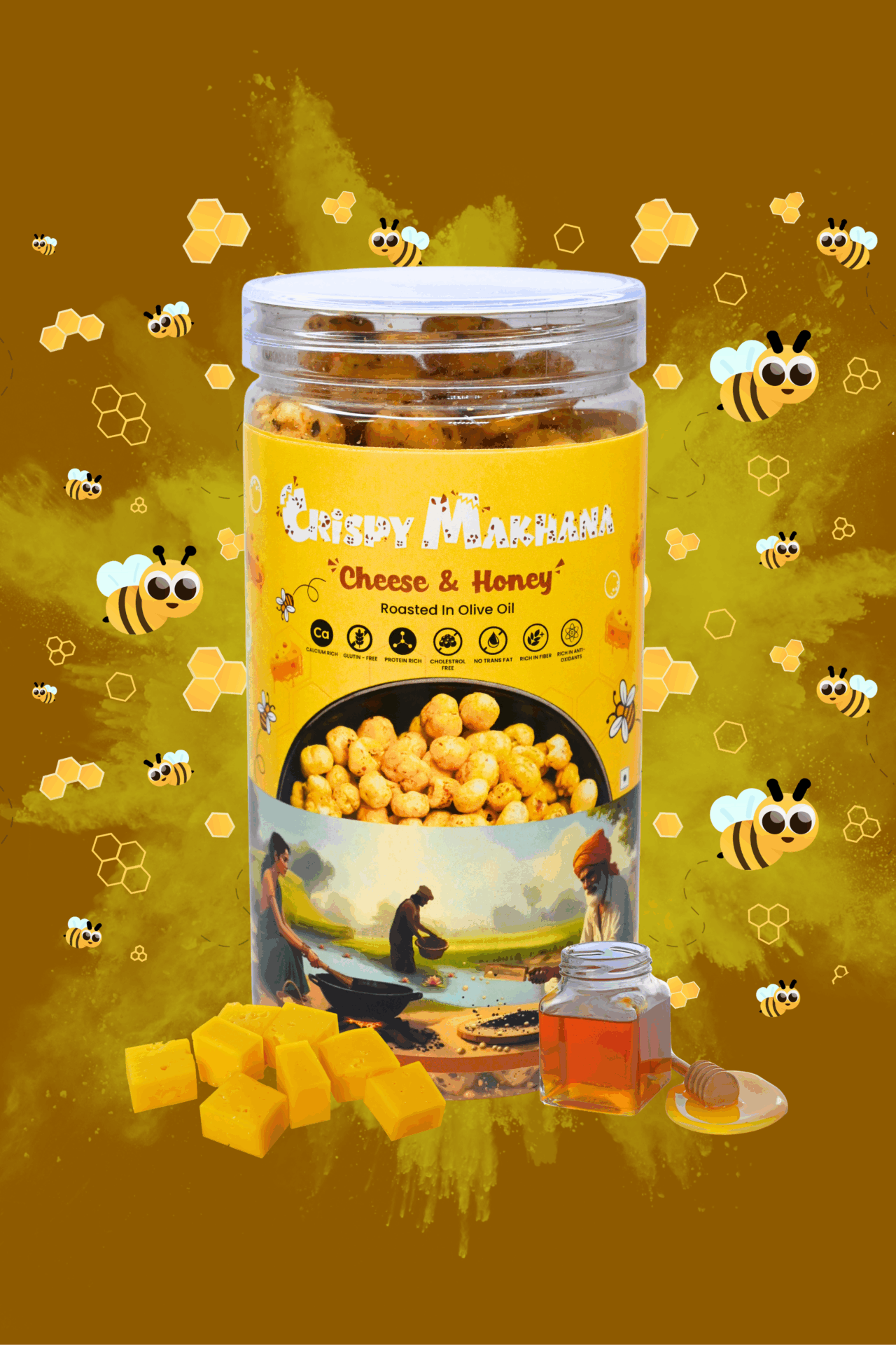Honey & Cheese Crispy Makhana