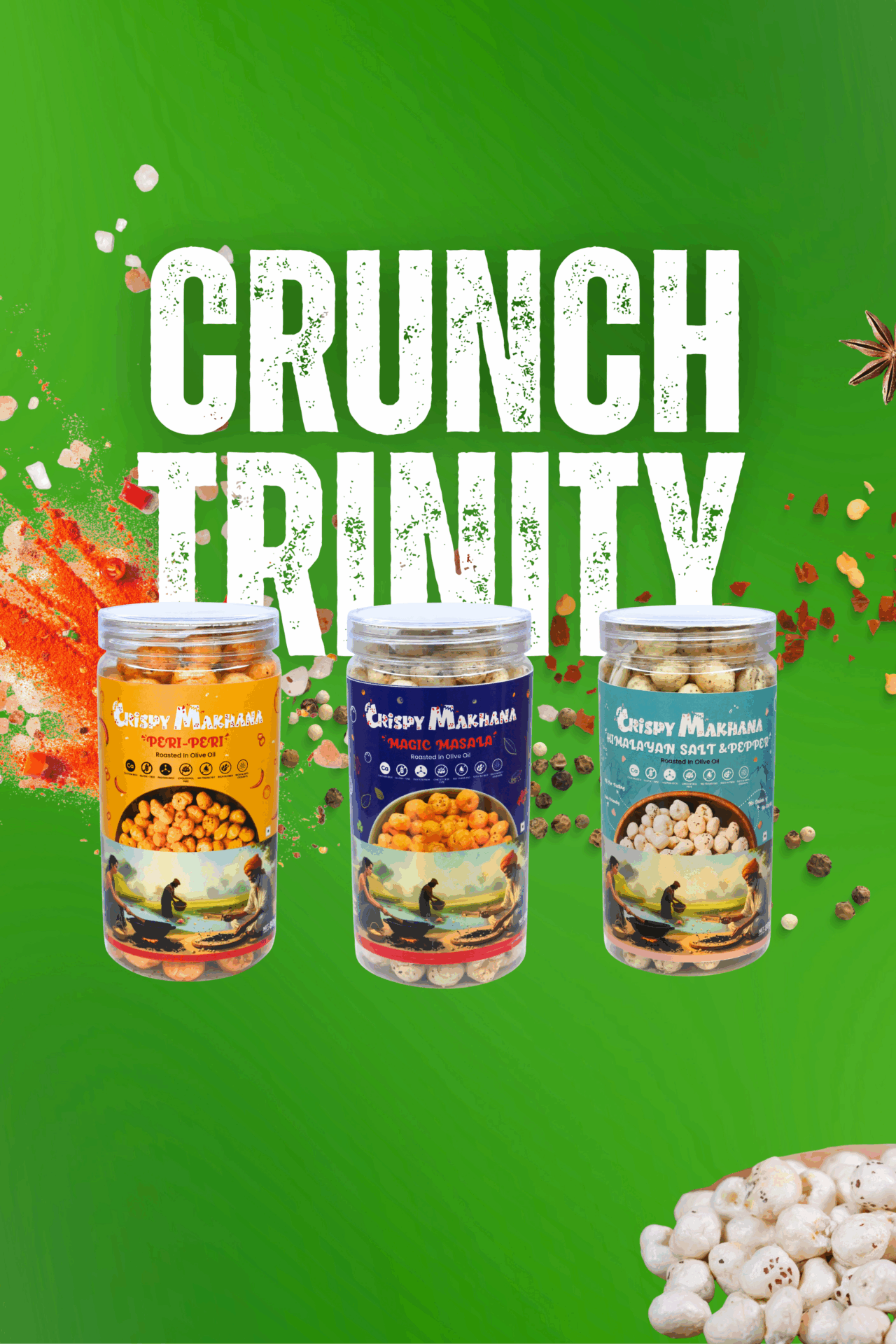 Periperi, Magicmasala, Himalayan salt pepper crispy makhana